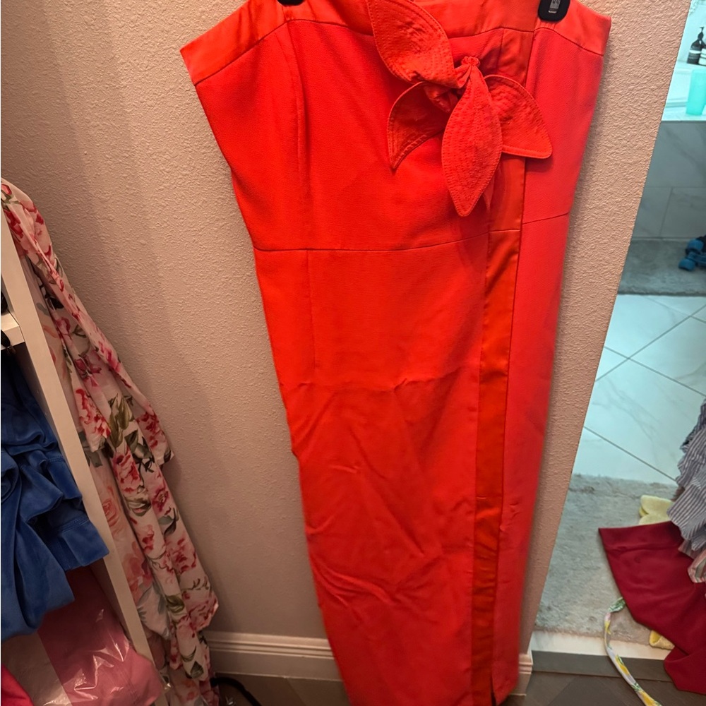 Lilly Pulitzer Bright Coral Sheath Dress with Bow Detail